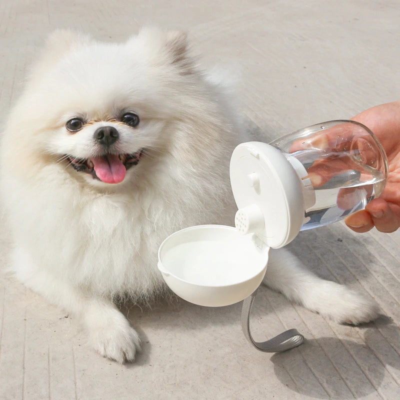 Portable Pet Travel Water Cup with Lanyard, 300-550ml