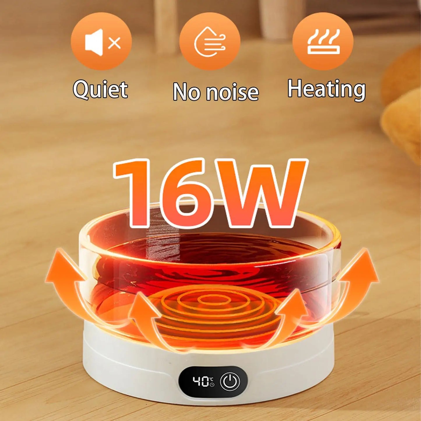 Heated Pet Bowl 4 Temperature Settings Automatic Pet Drinking Plate Thermal Heated Water Bowl for Chickens Ducks Birds Animals