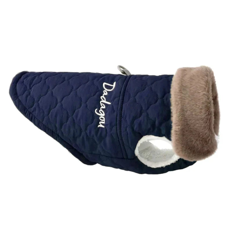 CDDMPET Waterproof Fur Collar Dog Jacket Winter Warm Fleece Dog Clothes for Small Dogs Puppy Pet Vest Chihuahua Yorkie Pug Coat