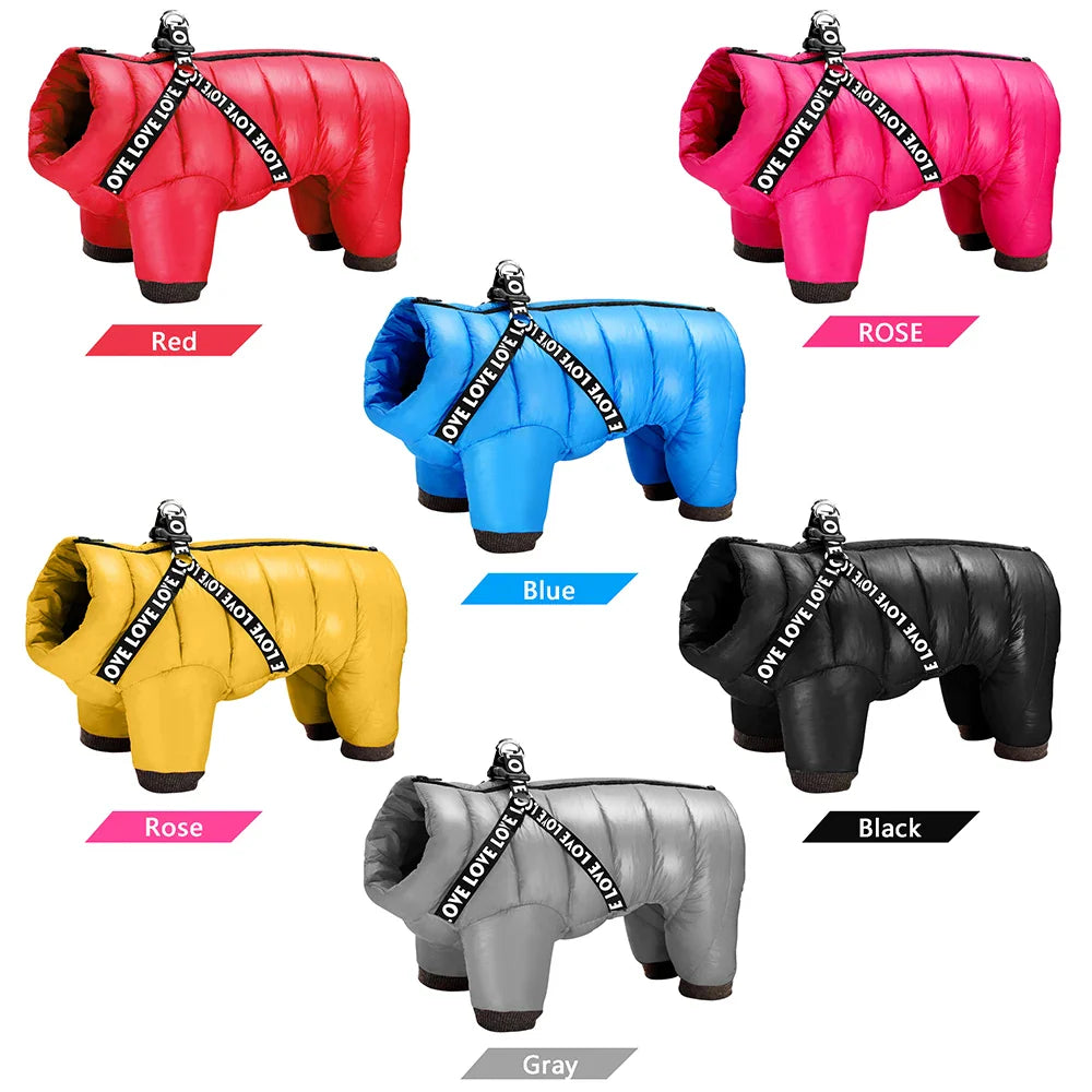Waterproof Winter Dog Jacket with Built-In Harness - view 2