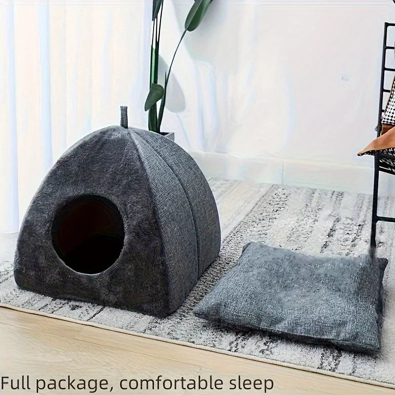 Cozy Semi-Enclosed Tent Bed for Cats and Dogs - view 4