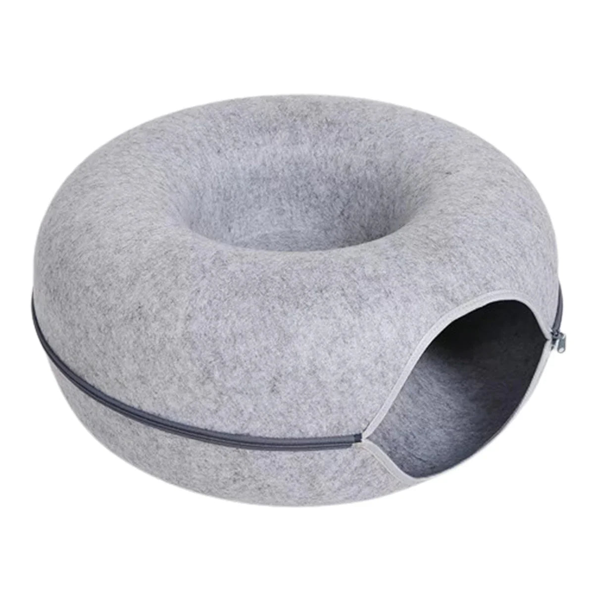 2-in-1 Felt Donut Cave Bed and Tunnel for Cats - view 9