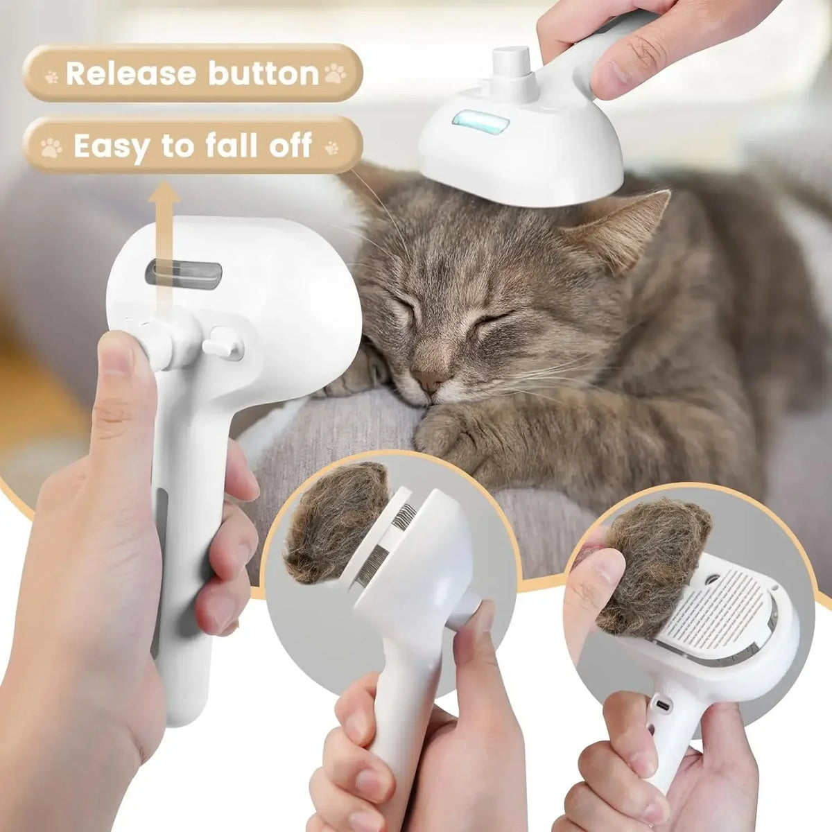 3-in-1 Anti-Tangle Steam Spray Brush for Dogs and Cats - view 3