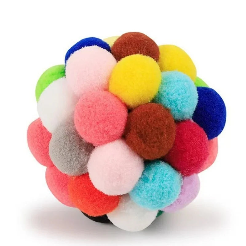 Colorful Plush Yarn Bouncy Ball Cat Toy - view 5