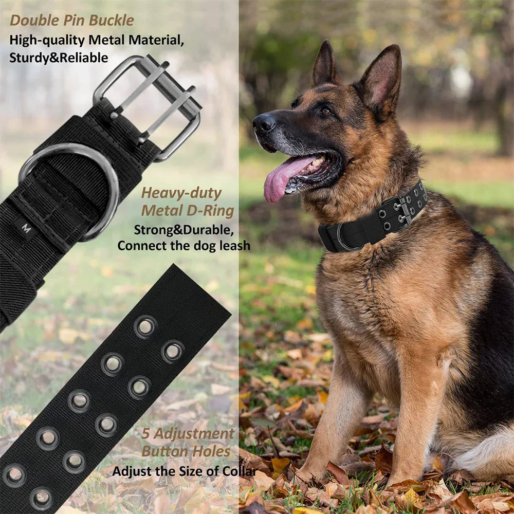 Military-Style Tactical Dog Collar for Medium and Large Dogs - view 2