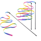 Rainbow Ribbon Cat Teaser Wand Toy - view 3