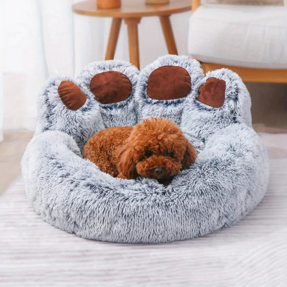 Bear Paw Shaped Cozy Dog Bed