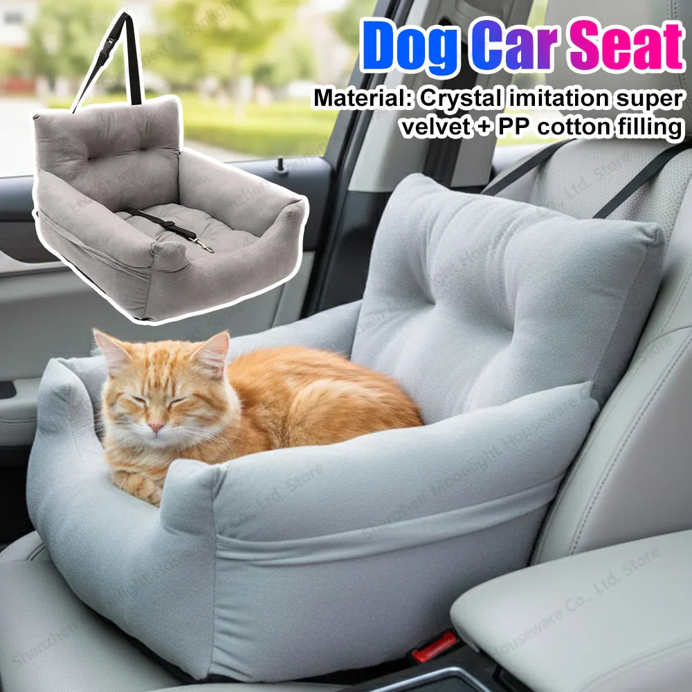 Dog Car Seat for Small Dogs Soft Pet Car Outdoor Travel Home Bed Fully Detachable and Washable Cat Anti Slip Portable Carrier
