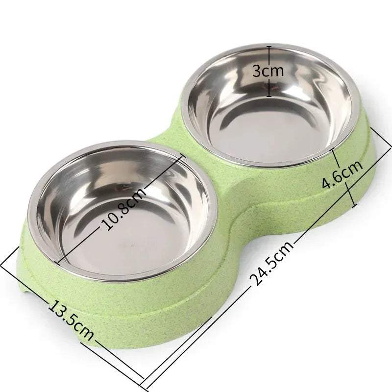 Stainless Steel Double Bowl Feeder for Dogs and Cats - view 9