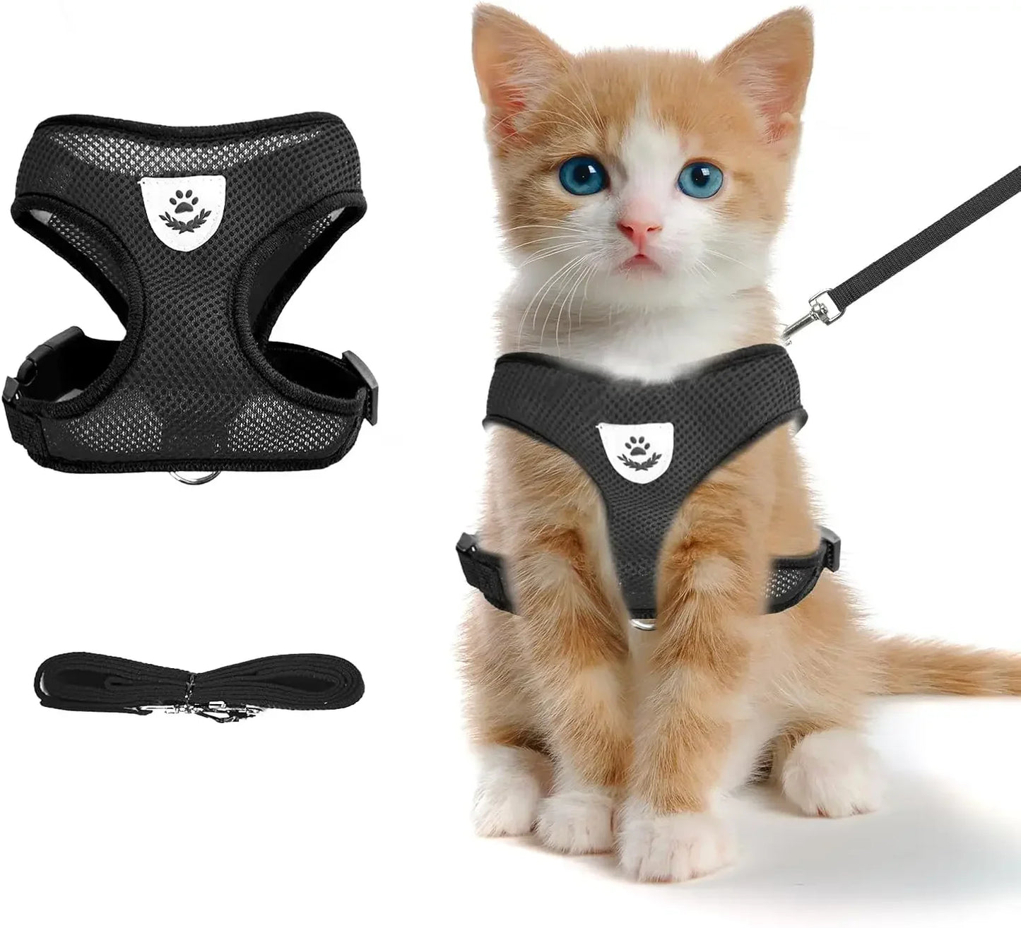 Cat Harness Vest Walking Lead Leash For Puppy Dogs Collar Polyester Adjustable Mesh Dog Harness For Small Medium Pet Accessories