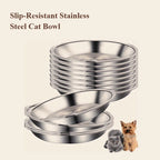 Non-Slip Low-Profile Stainless Steel Cat Bowls, 2/6 Pack - view 2