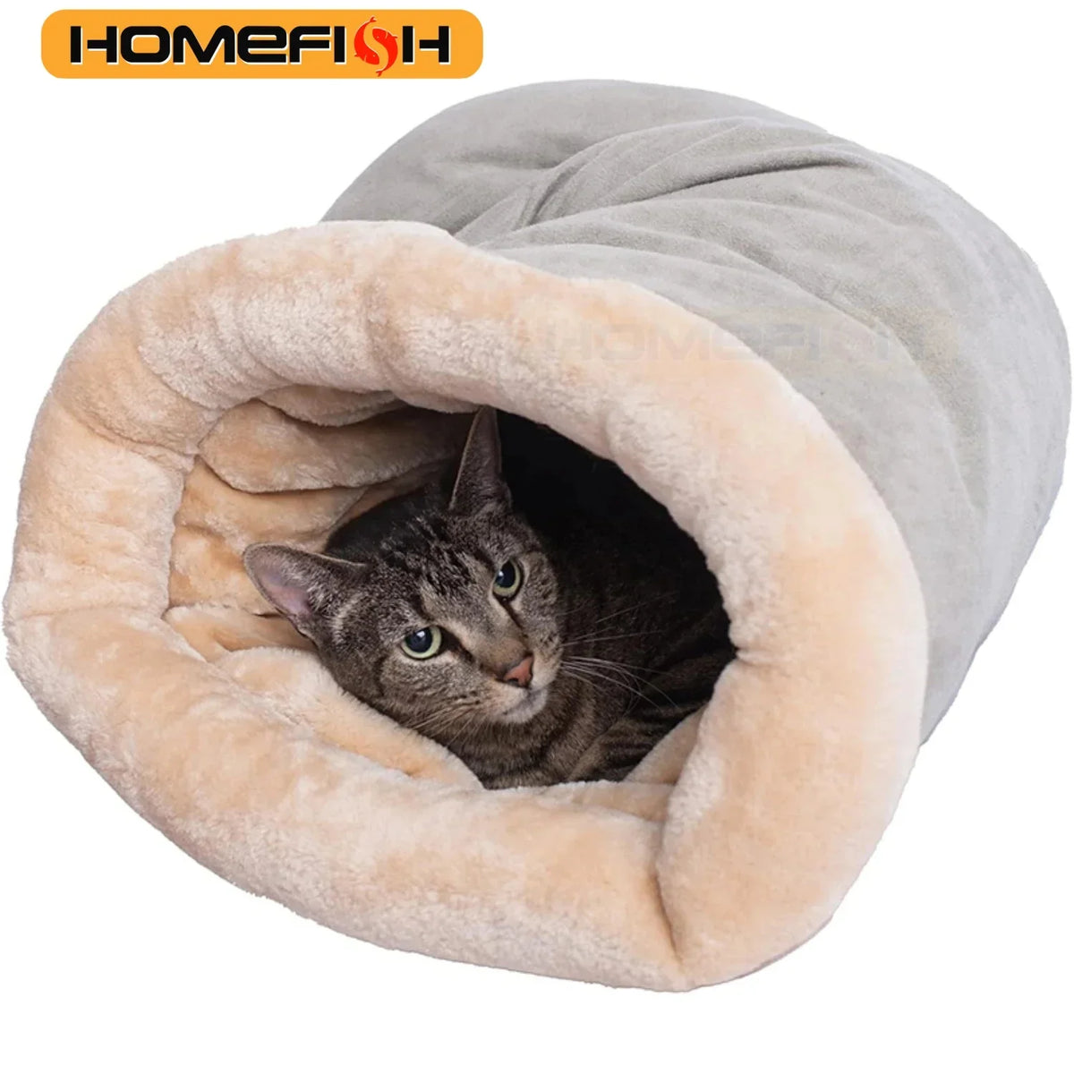 Washable Semi-Enclosed Cat Sleeping Bag Bed - view 6