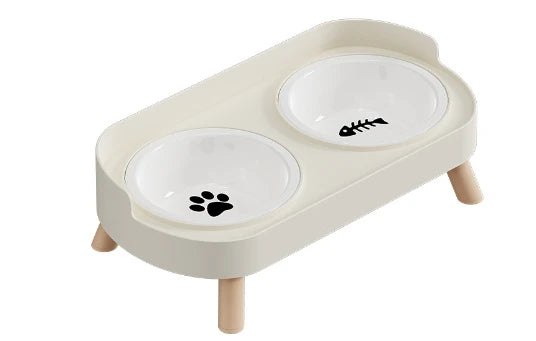 A Colorful Dopamine Pet Double Bowl Fashion Feeding Large Capacity Stainless Steel Dog Bowl Drinking Water Neck Cat Double Bowl