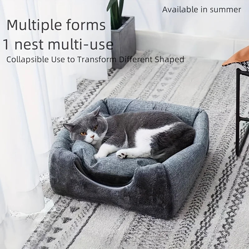 Cozy Semi-Enclosed Tent Bed for Cats and Dogs - view 3