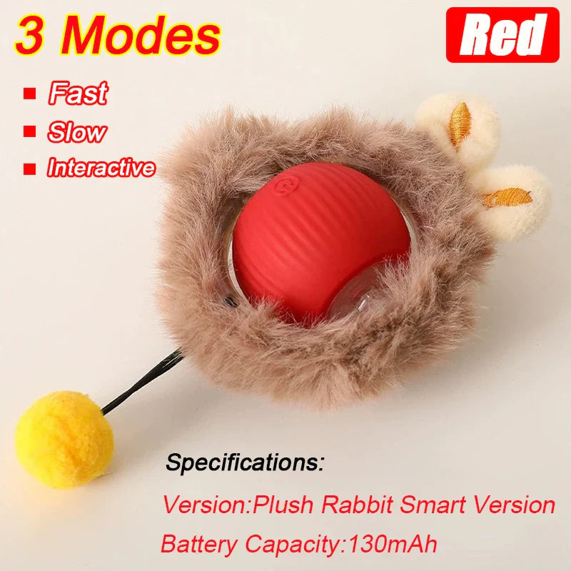 Rechargeable Rolling Ball Cat Toy with Faux Tail - view 22