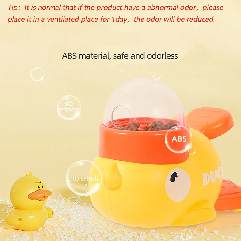 Dog, cat, pet feeder, little yellow duck, interactive puzzle dog feeding machine, puppy, missing food toy, anti-slip bottom