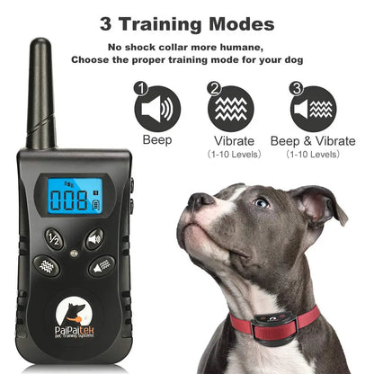 PaiPaitek No Shock Dog Training Collar with Remote, Lightest Vibration Collar for Small Dogs Rechargeable, 1600ft Range