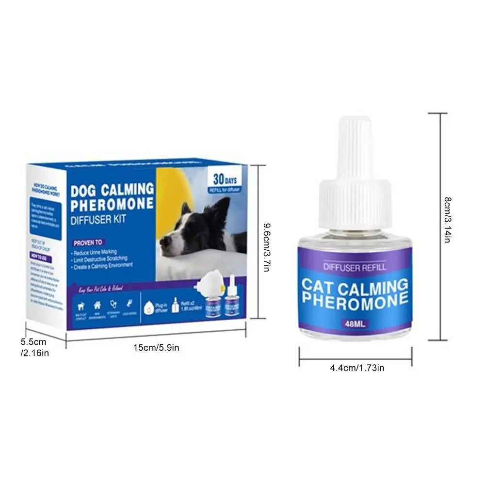 Cat Pheromones Calming Diffuser Refill Reduce Fighting Diffuser Plug In 60-Day Pets Calming Pheromone Relieve Stress Refill