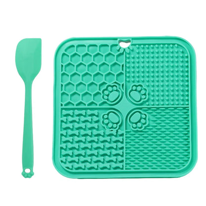 11 Colors Pet Slow Feeding Mat With Spatula Silicone Suction Cup Dog Cat Licking Mat Increase Eating Fun Slow Feeding