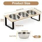 Elevated Tilted Cat Feeding Bowls with Stand