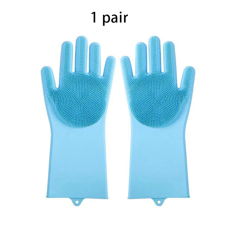 2Pcs Pet Grooming Cleaning Gloves Dog Massage Bathing Cleaning Glove Soft Silicone Hair Removal Glove Hand Skin Protection Glove