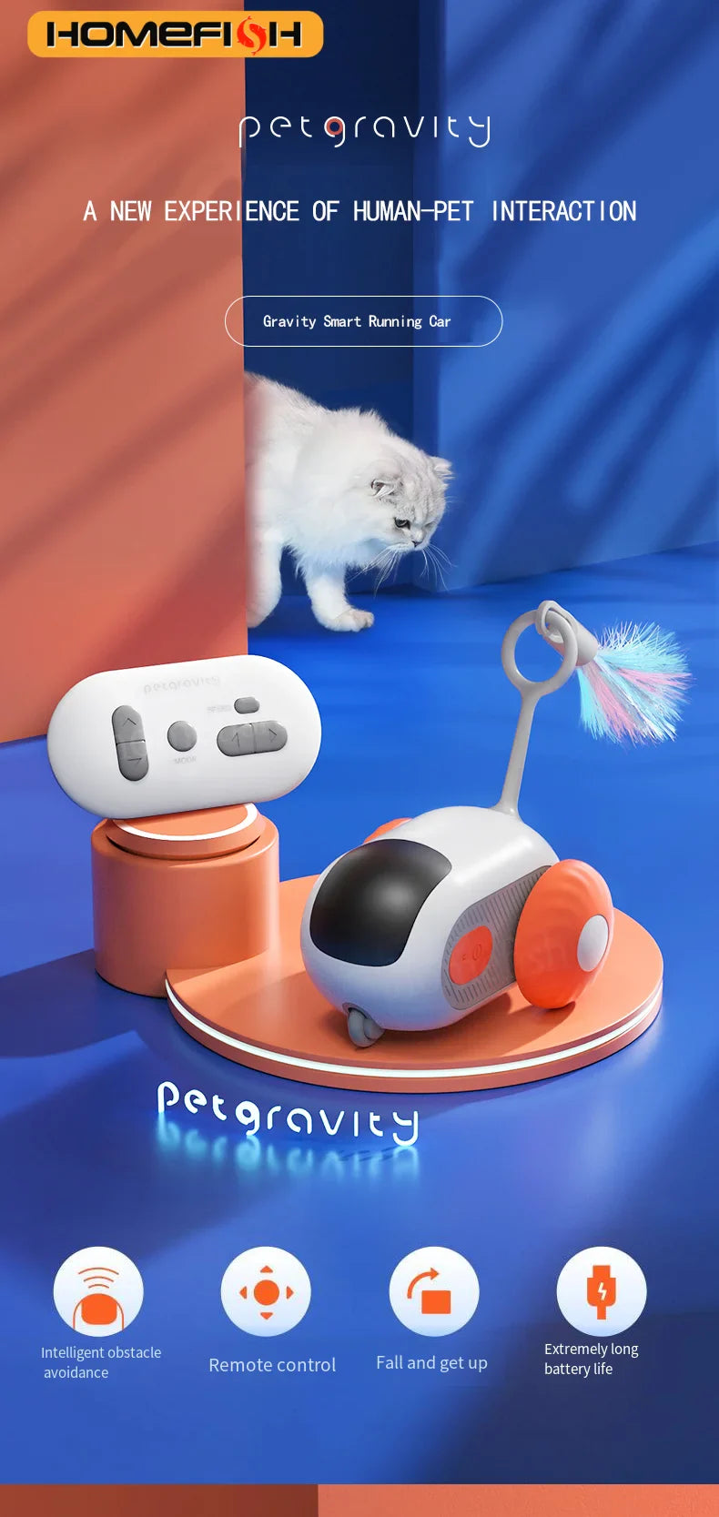 Remote Control Smart Car Toy for Cats and Dogs - view 2