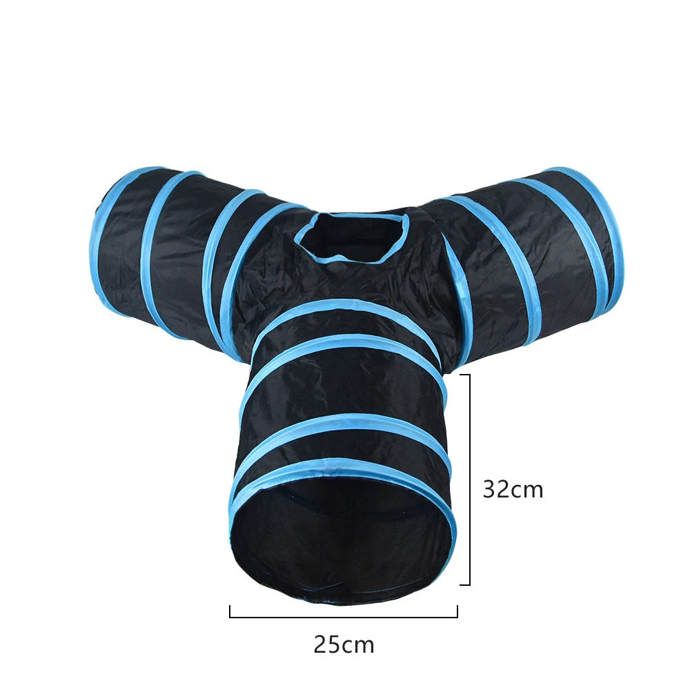 Cat Tunnel Pet Tube Collapsible Play Toy Indoor Outdoor Kitty Puppy Toys for Puzzle Exercising Hiding Training
