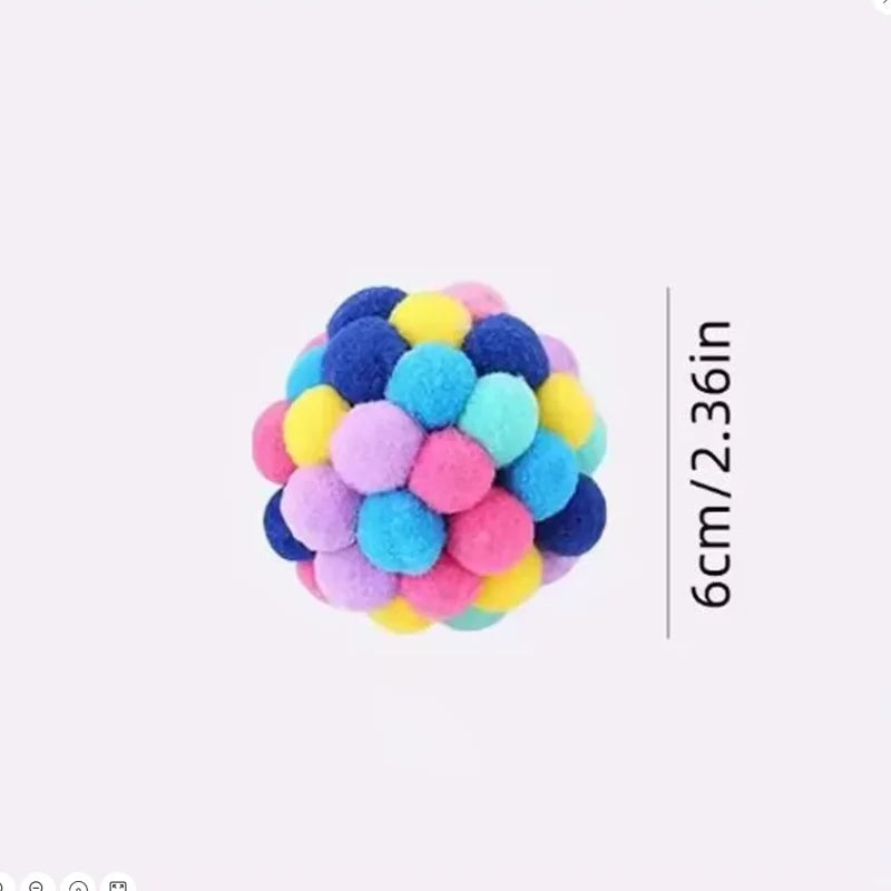 Colorful Plush Yarn Bouncy Ball Cat Toy - view 7