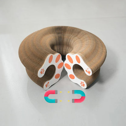 Magic Cat Scratch Organ Board Cat Toy with Ball Cat Grinding Claw Cat Climbing Frame Kitten Round Corrugated Cat Scratching Toy