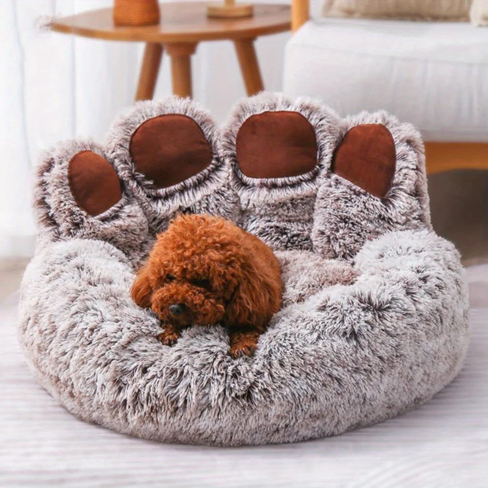 Bear Paw Shaped Cozy Dog Bed