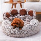 Bear Paw Shaped Cozy Dog Bed