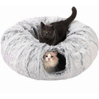 2-in-1 Plush Cat Tunnel Bed
