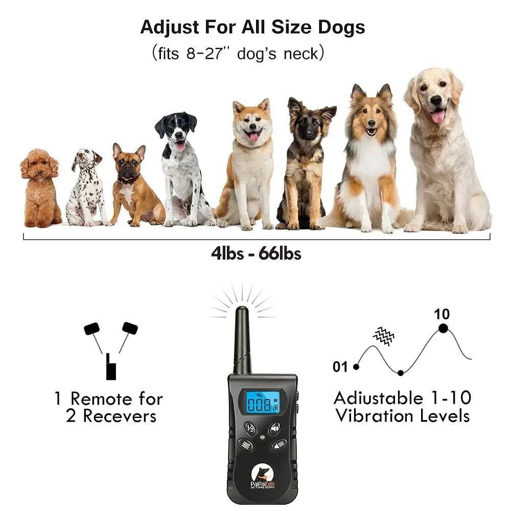 PaiPaitek No-Shock Vibration Dog Training Collar with Remote - view 6