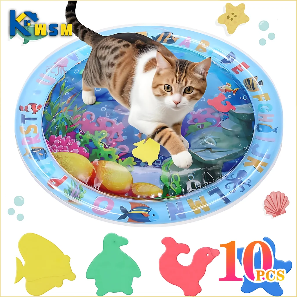 Ocean Sensory Water Play Mat Toy for Cats and Dogs