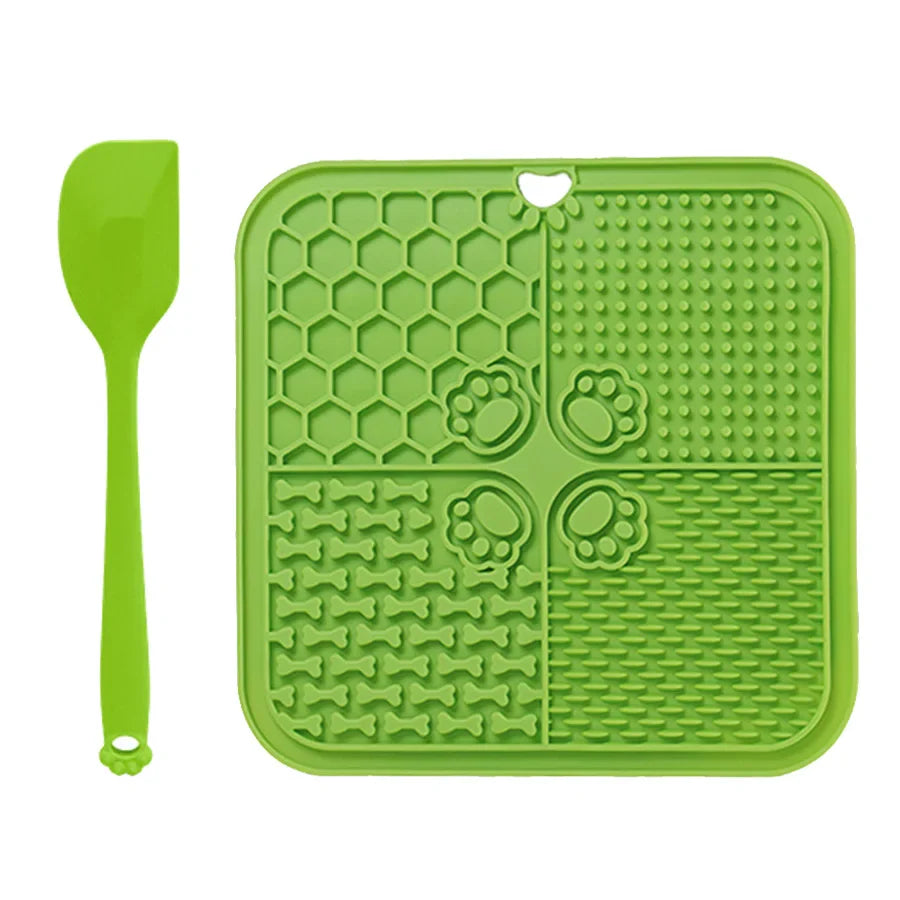 11 Colors Pet Slow Feeding Mat With Spatula Silicone Suction Cup Dog Cat Licking Mat Increase Eating Fun Slow Feeding