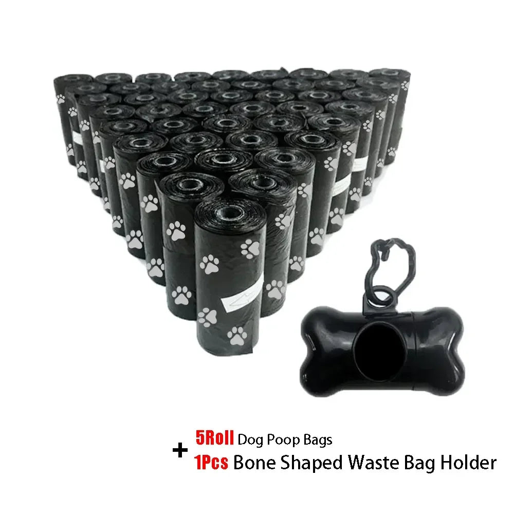 Solid Color Dog Poop Bags, Portable Rolls