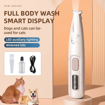 Portable Dog Paw Trimmer with Led Light - Pets Nail Grinder Shaver Clipper - Rechargeable Cordless Nail Grooming Tools for Cats