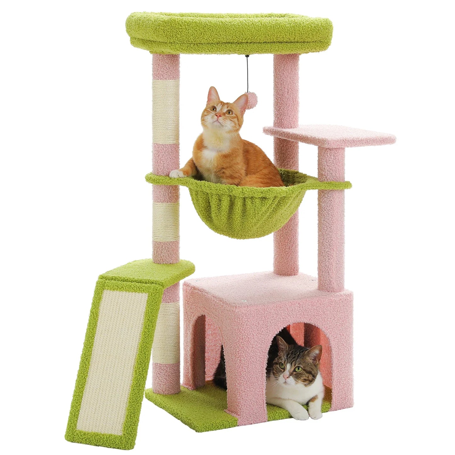 Small Cat Tree Cat Tower with Natural Sisal Scratching Post,Spacious Top Perch,Privite Cat Condo Perfect for Indoor Cats,Cat Toy