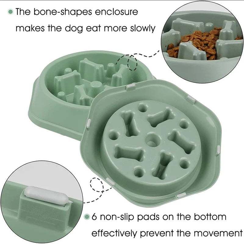 Anti-Choking Slow-Feeder Dog Bowl