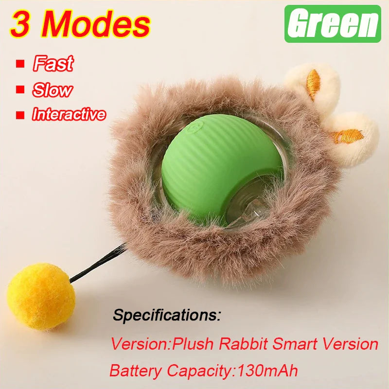 Rechargeable Rolling Ball Cat Toy with Faux Tail - view 8
