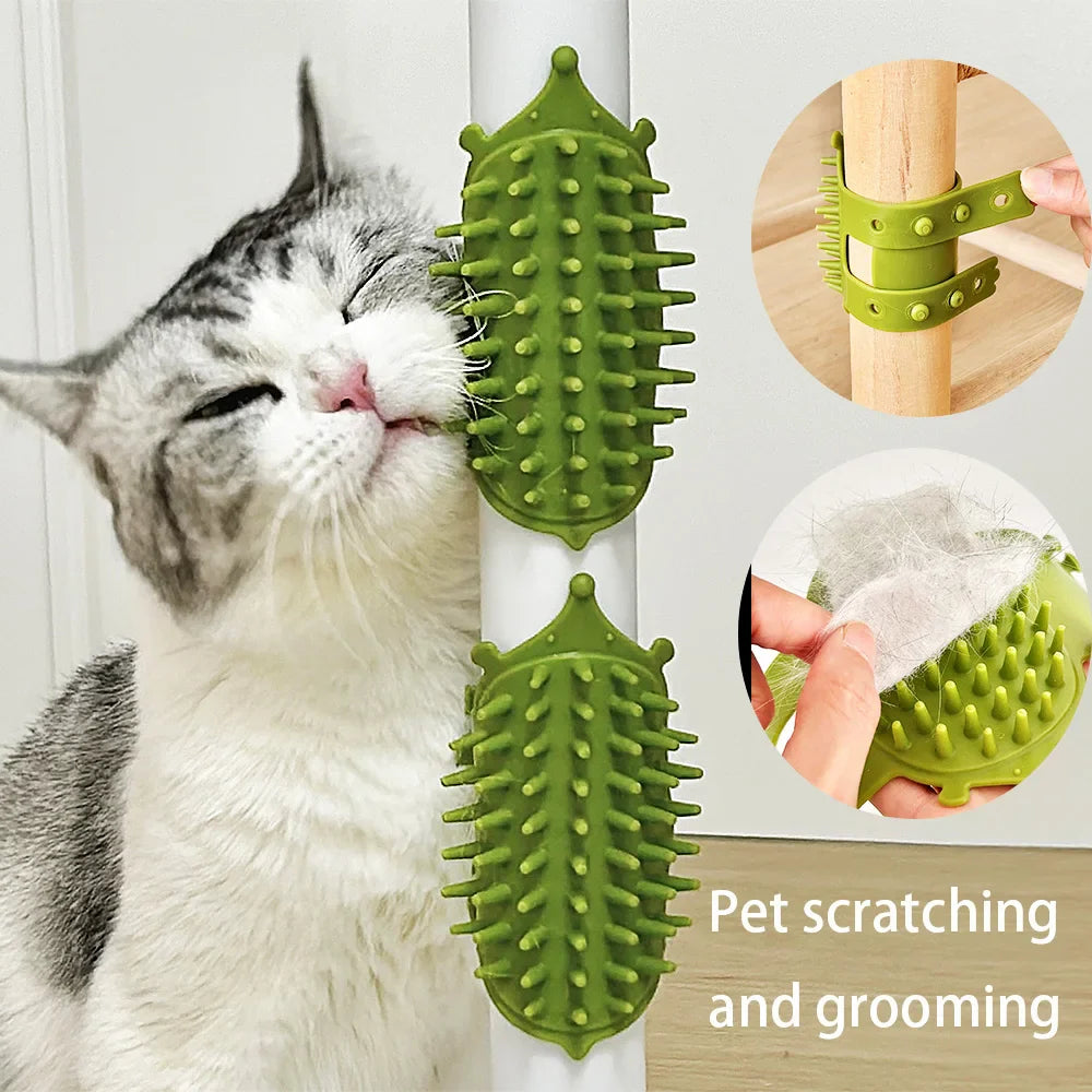 Wall Corner Self-Grooming Massage Comb for Cats, 1/2 Pack