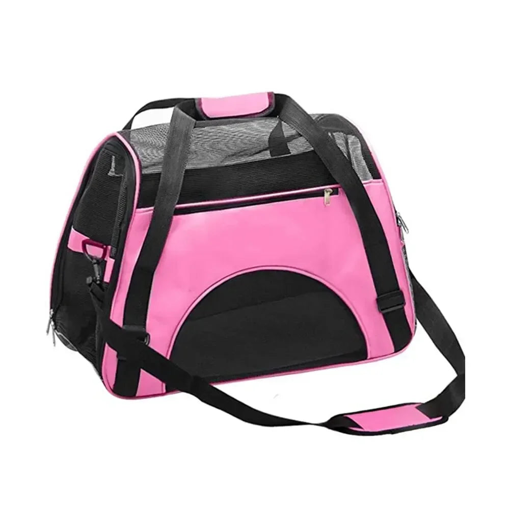 Foldable Mesh Pet Carrier Shoulder Bag for Cats and Dogs - view 12