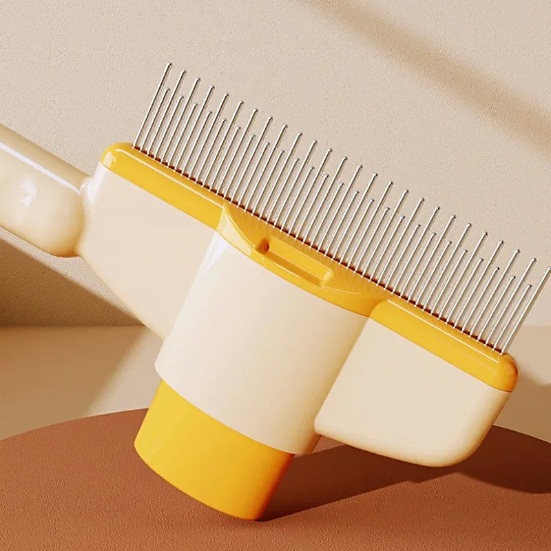 Self-Cleaning Pet Grooming Brush, One-Button Release