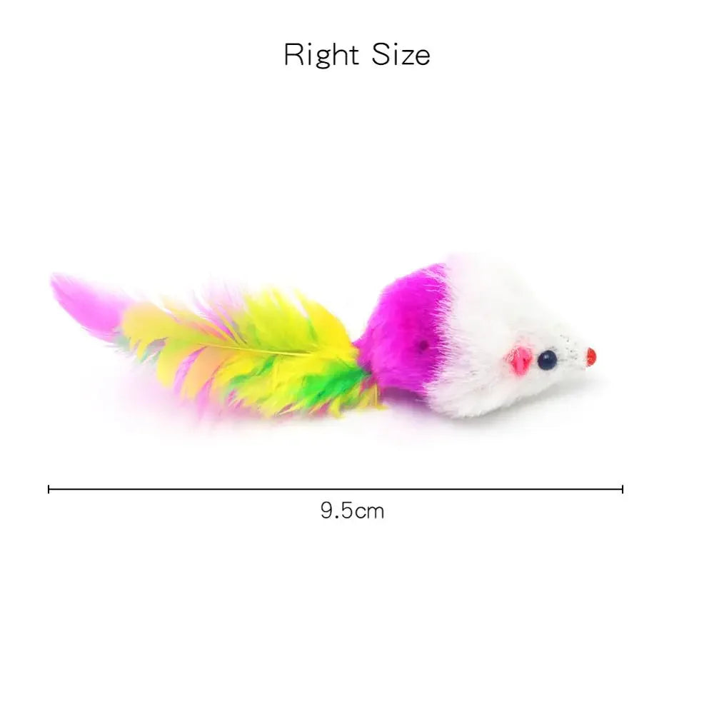 Rainbow Feather Mouse Cat Toy