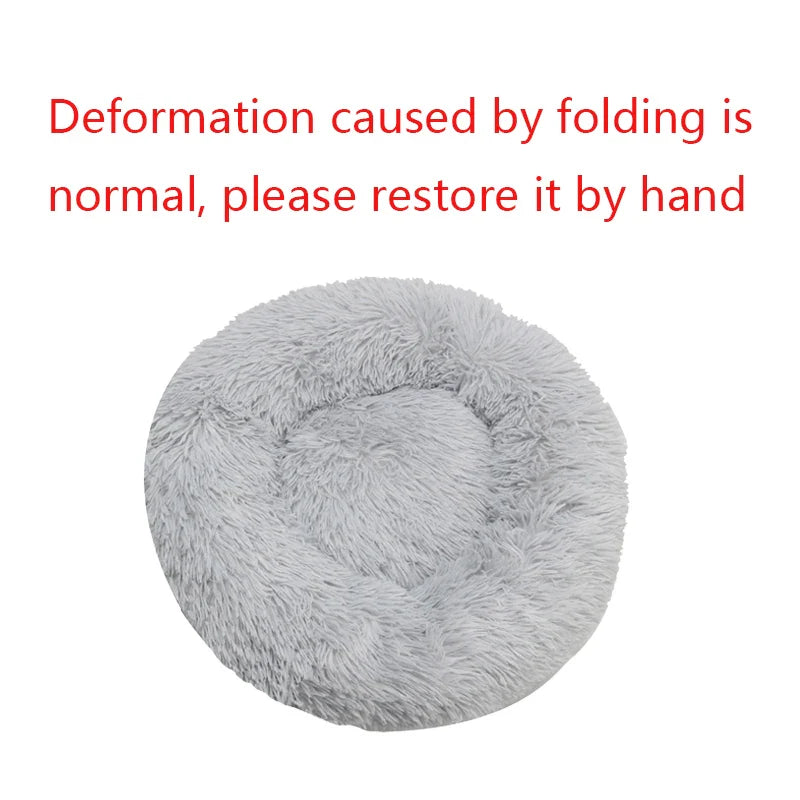 Washable Round Plush Basket Bed for Dogs and Cats - view 5