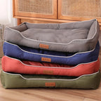 Bite-Resistant Waterproof Square Dog Bed for Large Dogs