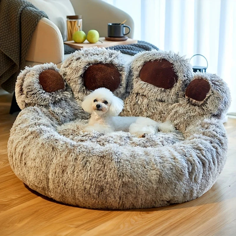 Bear Paw Shaped Cozy Dog Bed