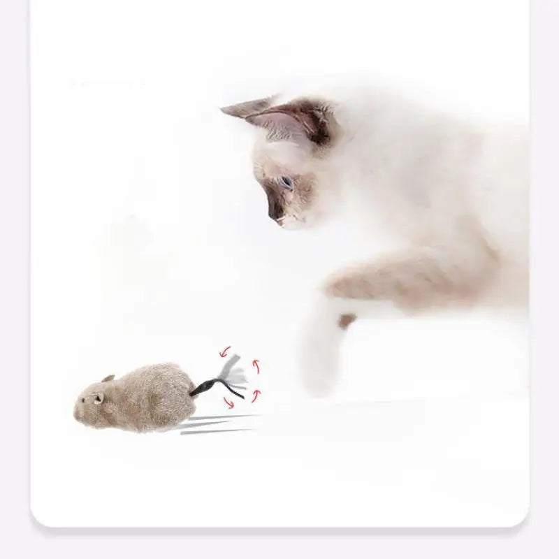 Lifelike Running Plush Mouse Toy for Cats and Dogs - view 2