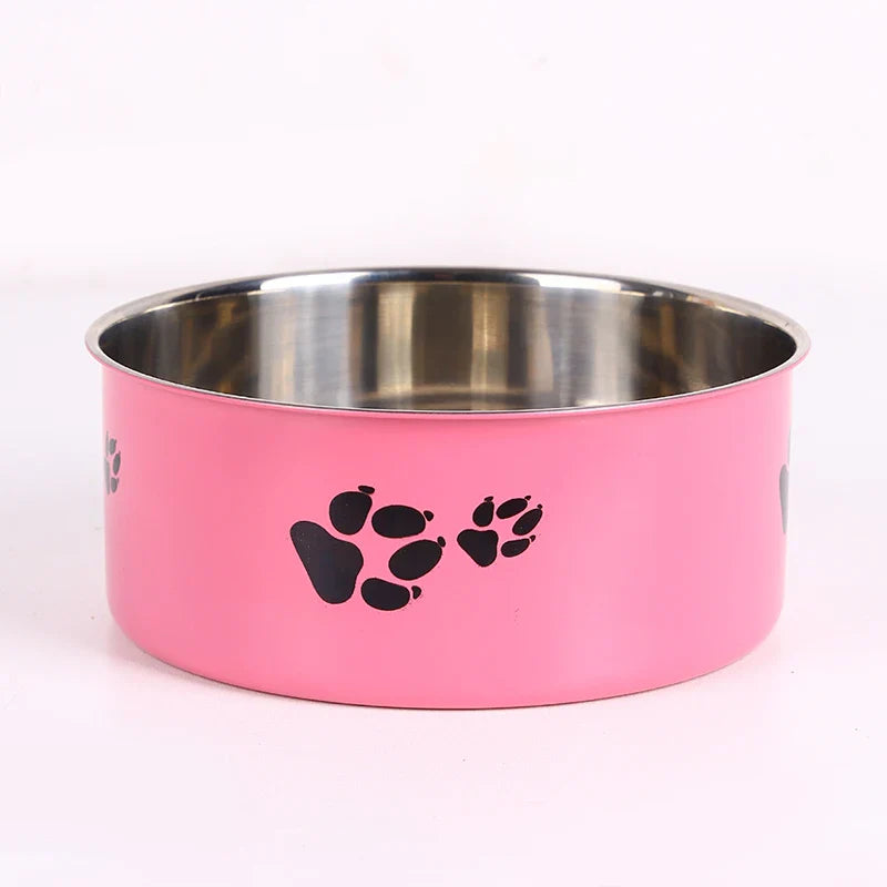 Cartoon Print Stainless Steel Pet Bowl for Dogs and Cats - view 6
