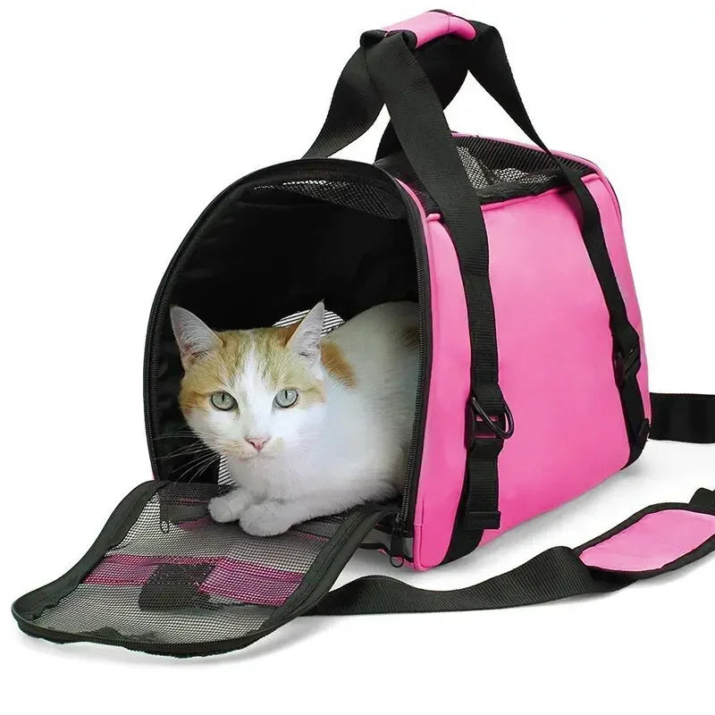 Foldable Mesh Pet Carrier Shoulder Bag for Cats and Dogs - view 3